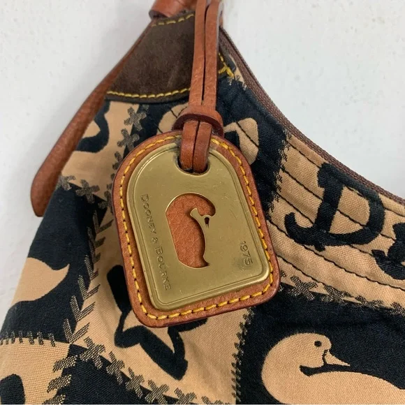 Dooney & Bourke Tan and Black Patterned Bag - Picture 9 of 16